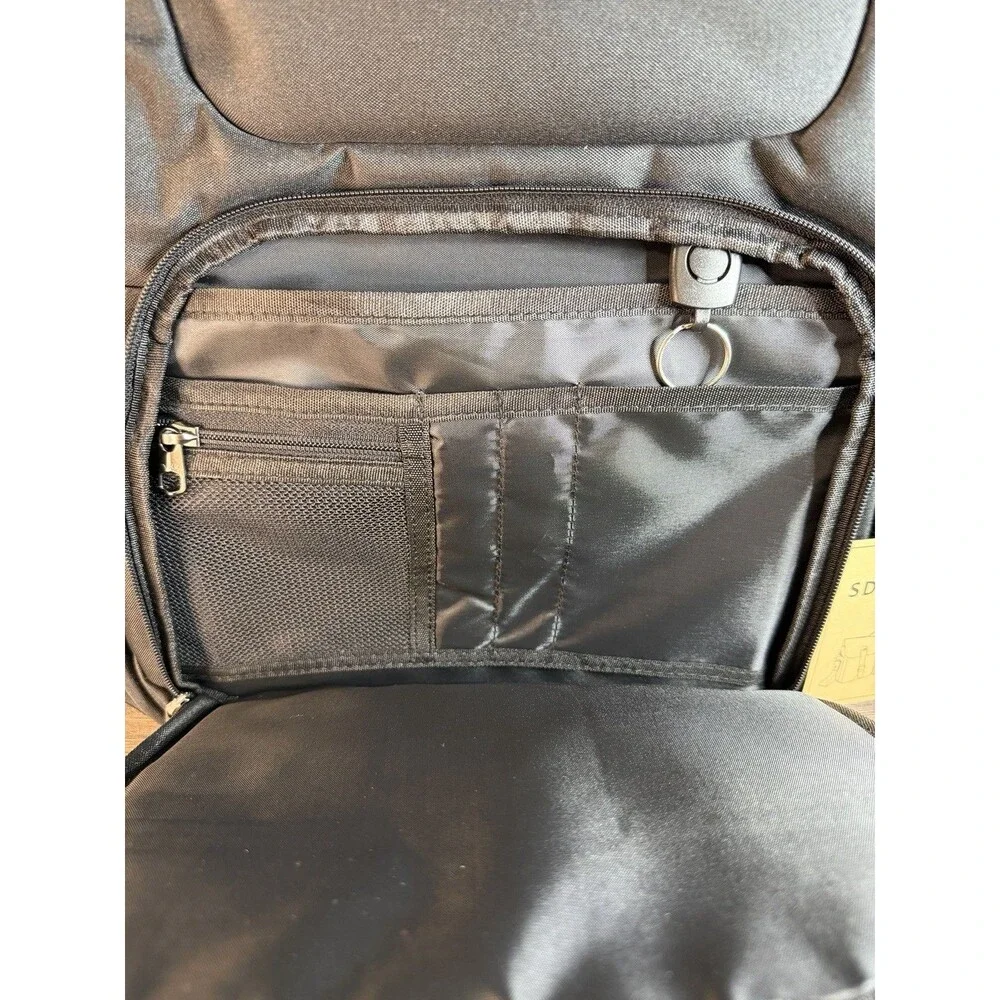 NWT Black SDYSM Travel Backpack w/ Laptop Pocket, Luggage Strap, Padded Straps